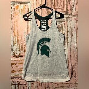 Spartan Women's white and Green reversable Tank Top